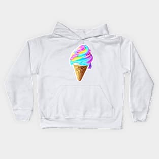 Aesthetic Holographic Icecream Kids Hoodie